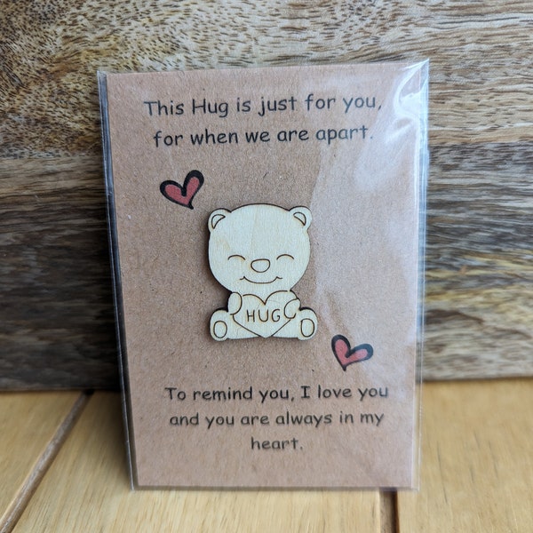 Wooden pocket hug FREE UK DELIVERY Gift for her gift for friend gift for girlfriend small gift for her gift for daughter gift for Mum