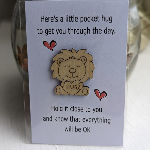 Wooden pocket hug FREE UK DELIVERY Gift for her Thinking of you Stay strong get well soon  small gift for friend gift for daughter