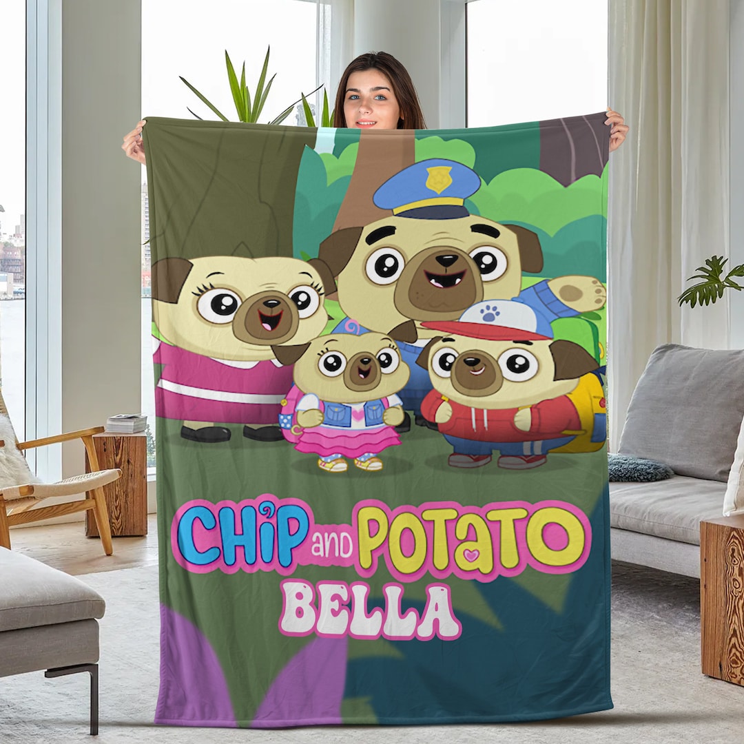 Personalized Chip and Potato Blanket Chip and Potato Fleece Etsy