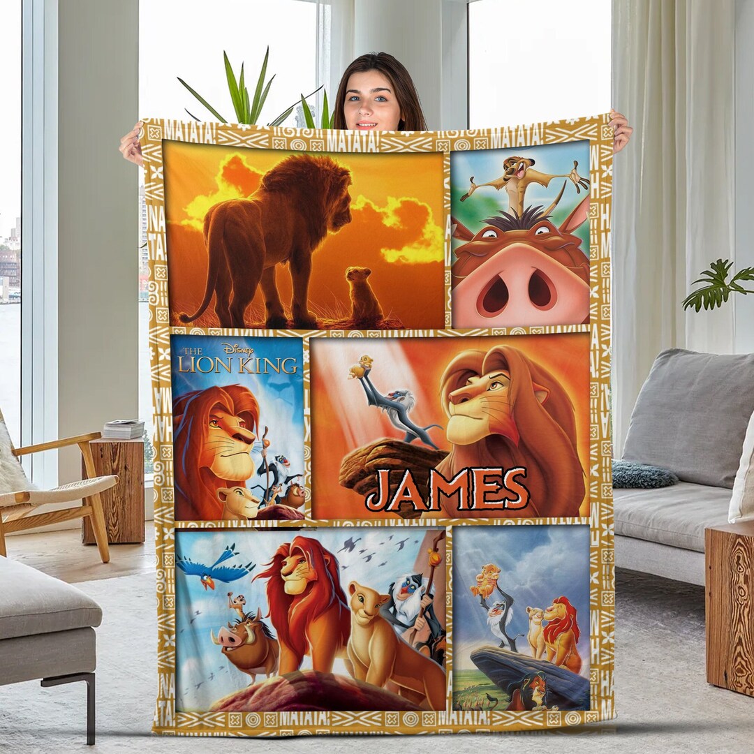 Personalized Lion King Blanket Lion King Birthday Gift Lion Etsy