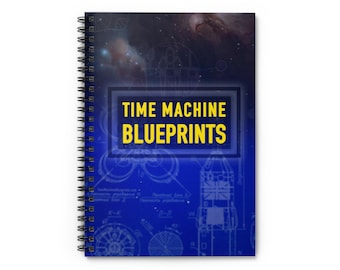 Cuaderno de espiral/diario con rayas de Time Machine Blueprints