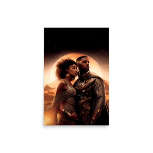 Regal Embrace / Black King & Queen / Black Love Home Decor / Matte Poster / Gift for Couples / Black Couple Anniversary / Gift for Her