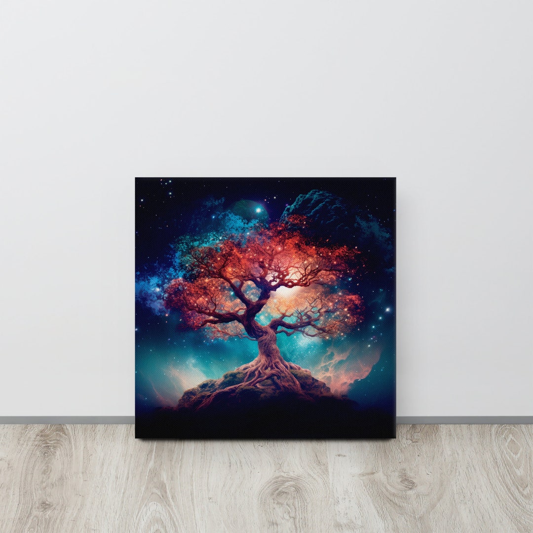 Tree of Life / Thin Canvas / Galaxy Art / Space Nature Home Decor ...