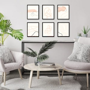 Boho Wall art, Abstract Wall art, Minimalist Wall art, Neutral Wall art, Apricot Wall art, Peach Wall art, Boho wall Decor