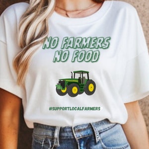 No Farmers No Food, Republikanisches T-Shirt, Unisex-Jersey-Kurzarm-T-Shirt, patriotisch, Geschenk für ihn, Geschenk für sie, Traktor, lokales Geschäft, Landwirtschaft