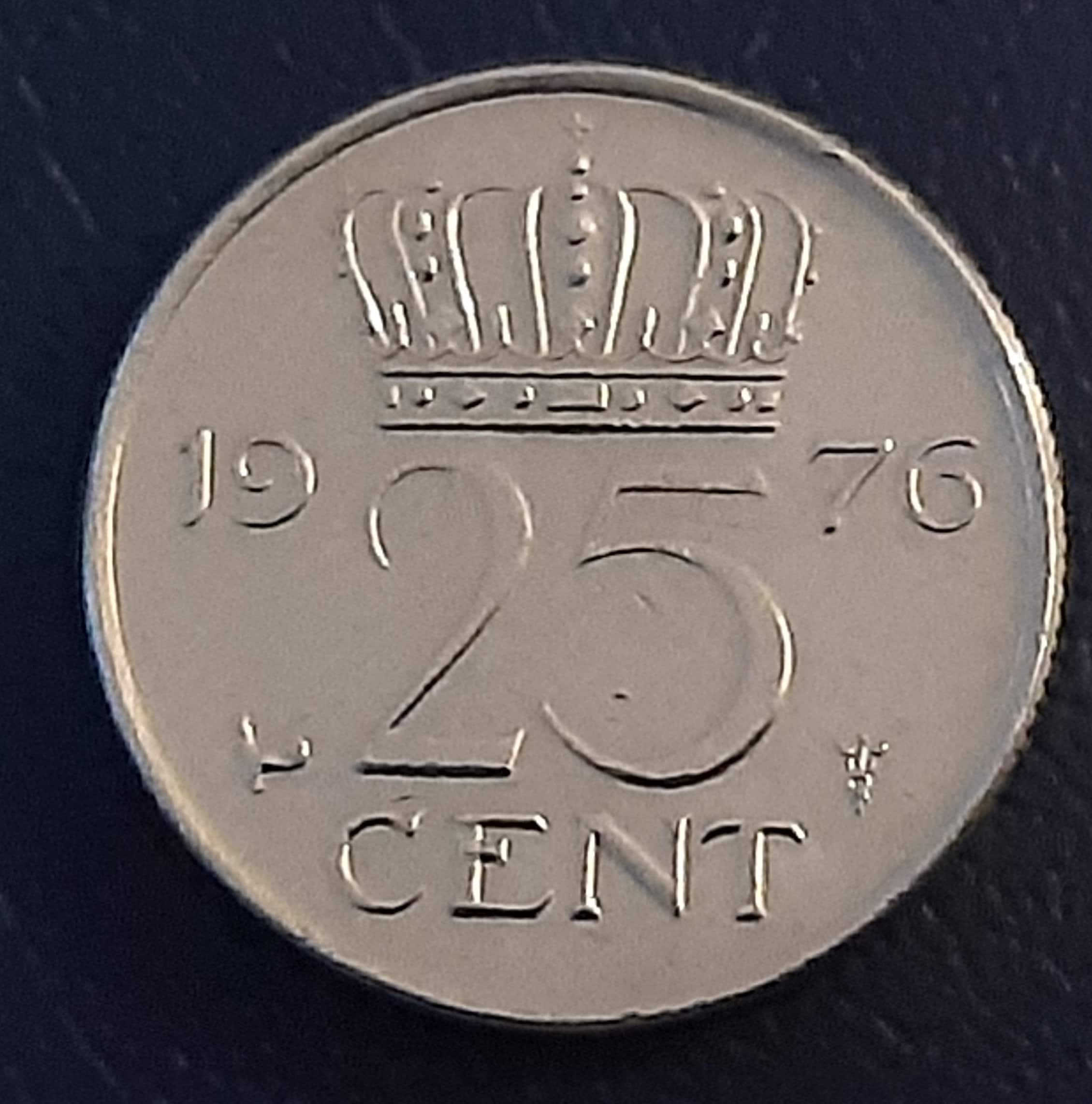(再お値下げ)(1906年)オランダ25セント銀貨 25 セント 1976 オランダ ジュリアナ・コニンギン・デア・ネーダー