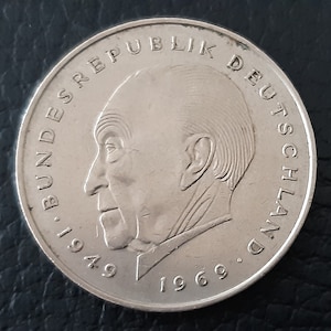 German 2 Mark 1987 G Konrad Adenauer