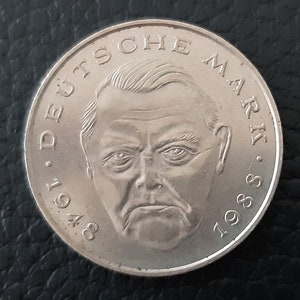 German 2 Mark 1988 J Ludwig Erhard
