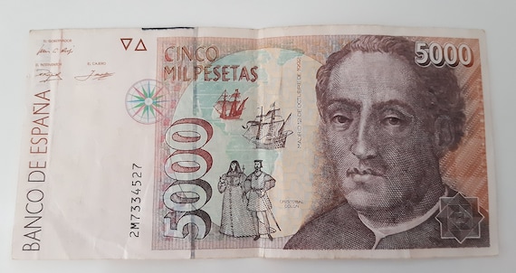 5,000ペセタ、1992年、クリストファー・コロンブス - Etsy 日本