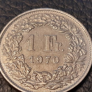 1 Swiss Franc of 1970. HELVETIA