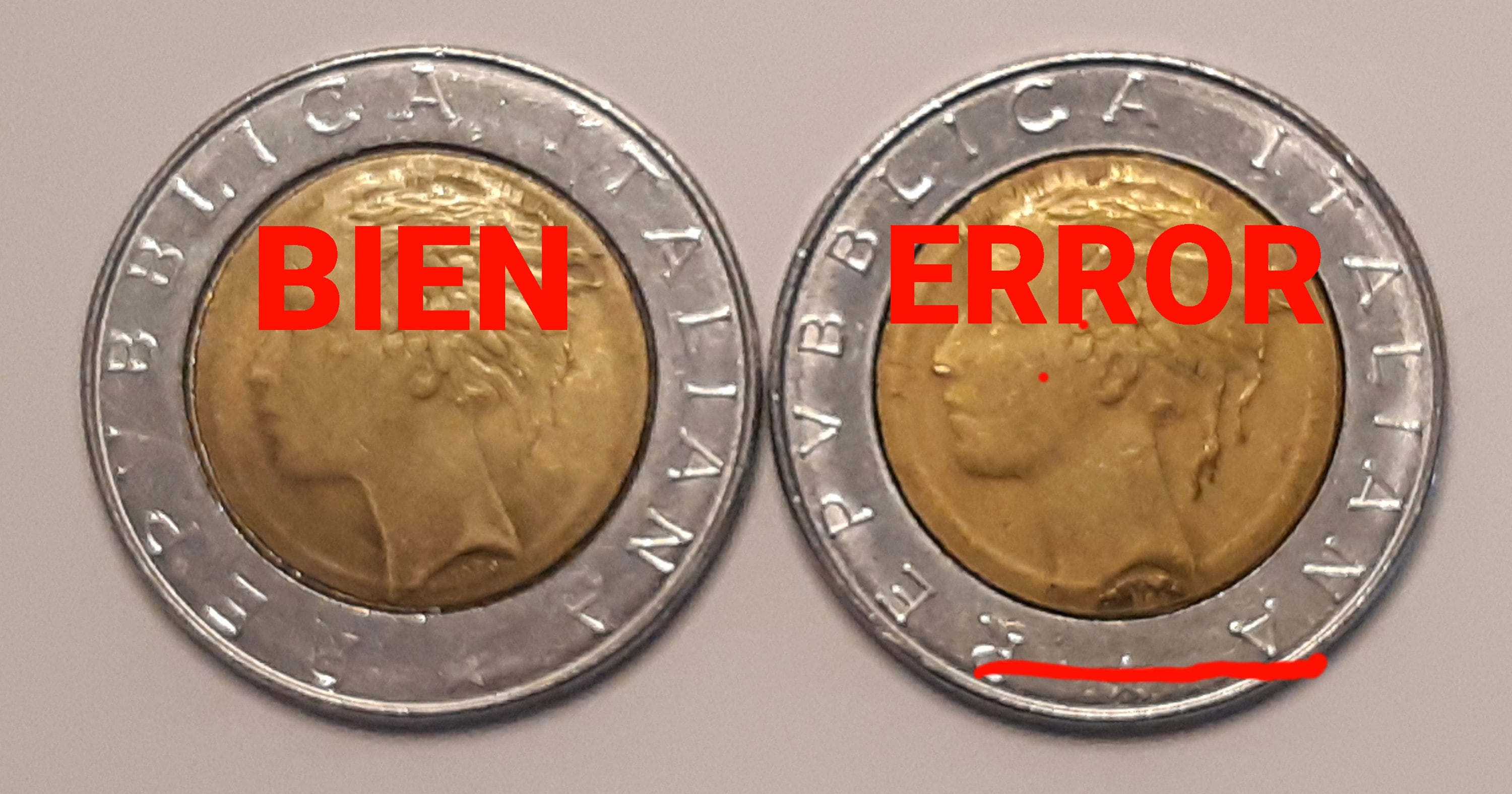500 リラ 1985 イタリア共和国** エラー** レア** - Etsy 日本