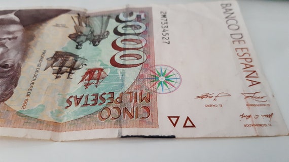 スペイン旧紙幣　完全未使用　5000ペセタ＆10000ペセタ2枚 5,000ペセタ、1992年、クリストファー・コロンブス - Etsy 日本