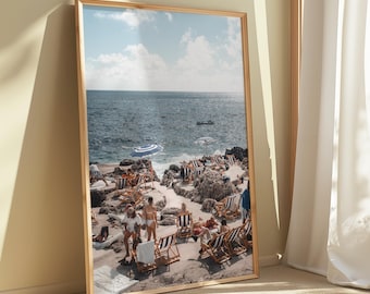 Positano Beach Wall Art – Amalfi Coast Print, Italian Coastal Photography, Mediterranean Ocean Poster, Travel Wall Decor, Digital Download
