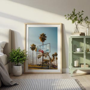 Venice Beach Basketball Court Print, LA Clippers Wall Art, California Palm Trees Poster, Urban Sunset Sports Photography, Coastal Decor image 14