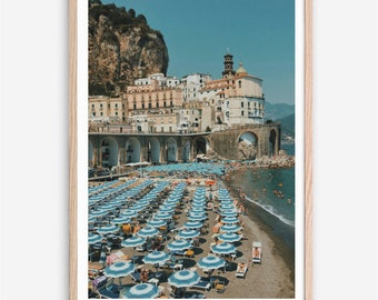 Amalfi Coast Print, Italian Coast Print, Italian Summer Print, Positano Umbrellas Print, Home Decor, Art Print, Wall Art, Printable Wall Art