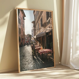 Rome Cafe Print – Italian Pizzeria Scene | Italy Wall Art, Vintage Kitchen Decor, Digital Download