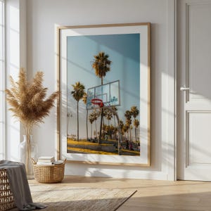 Venice Beach Basketball Court Print, LA Clippers Wall Art, California Palm Trees Poster, Urban Sunset Sports Photography, Coastal Decor image 6