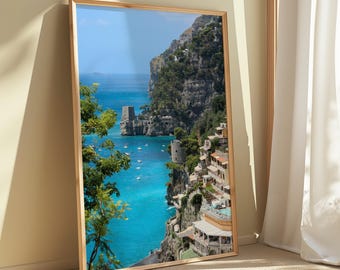 Amalfi Coast Printable Wall Art, Positano Coastal Photography Print, Digital Download Mediterranean Home Decor