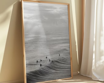 Black and White Surf Print California Printable Wall Art Prints Tropical Beach Poster Surf Poster Ocean Wall Art Beach Themed Room Wall Art