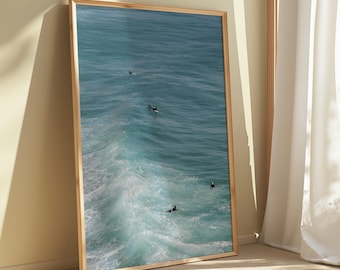 Bondi Strand Druck, Surfer Wandkunst, Küsten druckbare, Meer Fotografie, Strand Haus Dekor, australischer Strand Poster, digitaler Download, blau