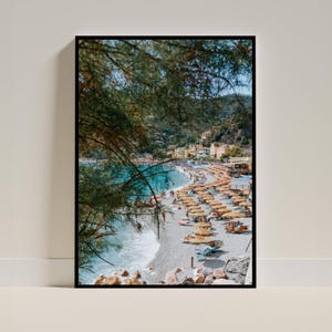 Amalfi Coast Print, Italian Coast Print, Italian Summer Print, Positano Beach Print, Home Decor, orange beach umbrella printable wall art