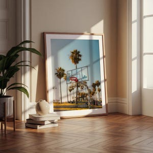 Venice Beach Basketball Court Print, LA Clippers Wall Art, California Palm Trees Poster, Urban Sunset Sports Photography, Coastal Decor image 10