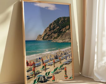 Impressão da Costa Amalfitana, Arte de Parede Costeira Italiana, Pôster digital para download da Praia de Portofino, Decoração Mediterrânea