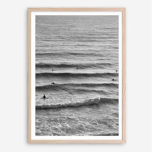 Black and White Surf Print Druckbare Wand Kunst Drucke Tropischer Strand Poster Surf Poster Ozean Wandkunst Strand Motto Zimmer Wandkunst