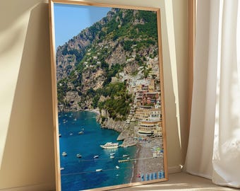 Positano Print – Amalfi Coast Italy Landscape Photography | Italian Wall Art, Mediterranean Coastal Decor