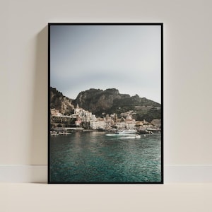 Amalfi Coast Digital Art Print | Coastal Wall Art Printable, Italy Travel Photography, Mediterranean Home Decor, Ocean View Digital Download