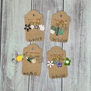 Whimsical Flower Stitch Markers - Knitting and Crochet Stitch Markers, Progress Keepers