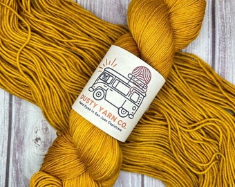 West Coast IPA - Hand Dyed Yarn - Indie Dyed Yarn, Yellow, Gold, Wool, DK, Fingering, Merino, Sock, Suri, Alpaca