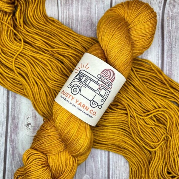 West Coast IPA - Hand Dyed Yarn - Indie Dyed Yarn, Yellow, Gold, Wool, DK, Fingering, Merino, Sock, Suri, Alpaca