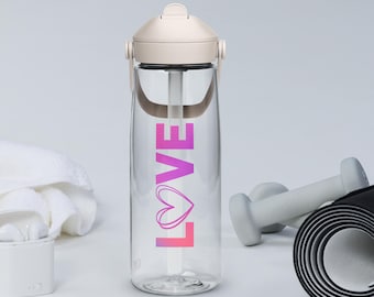 Borraccia LOVE con coperchio e cannuccia a scomparsa