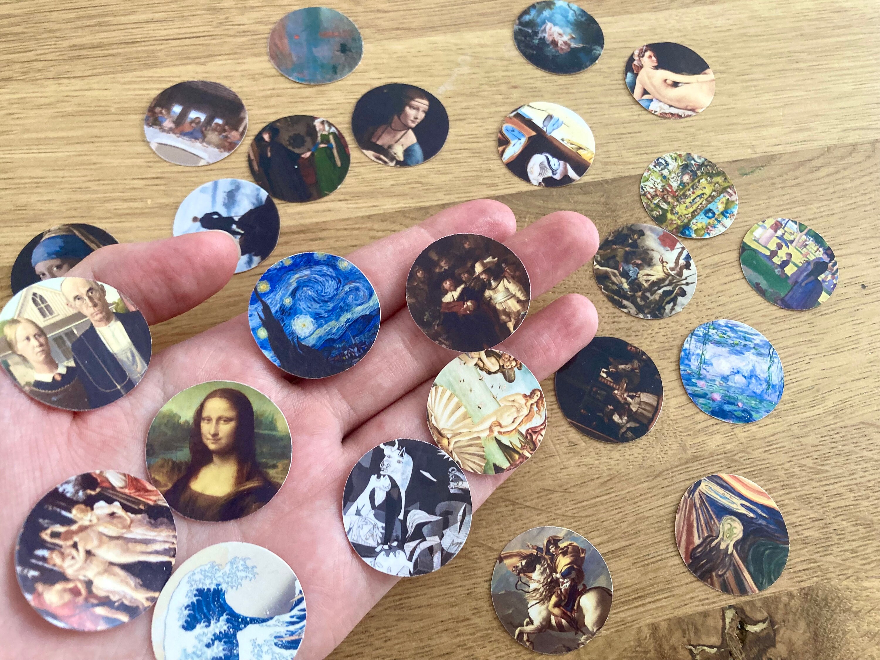 24 Mini Famous Artworks Sticker Set Small Fine Art Stickers Etsy