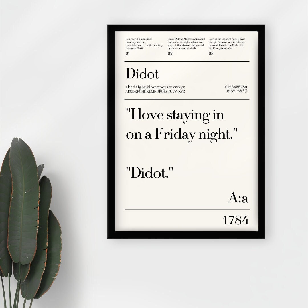 Play on Fonts Poster: Didot Play on Words Poster Humor Modern Wall ...