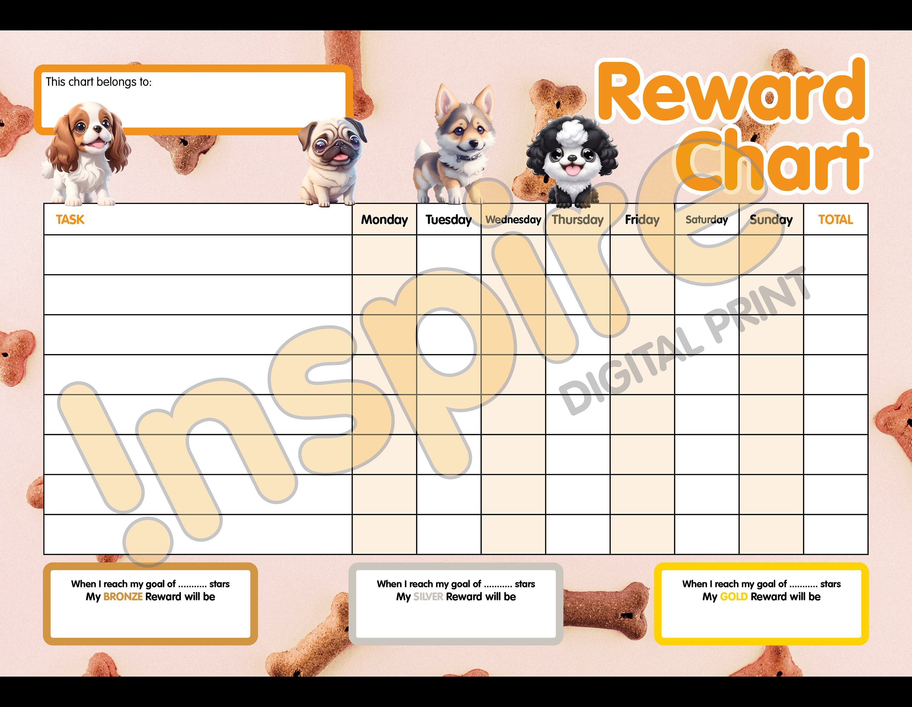 Puppy Reward Chart Printable Instant Download - Etsy