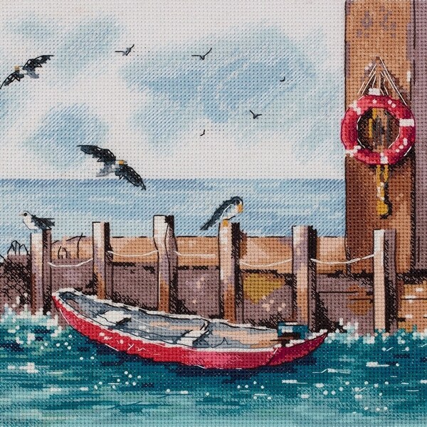 PANNA Kreuzstichset 'Einweihungsparty', 27x20cm, Mit Garn & Nadel – Perfekt Für Anfänger & Profis