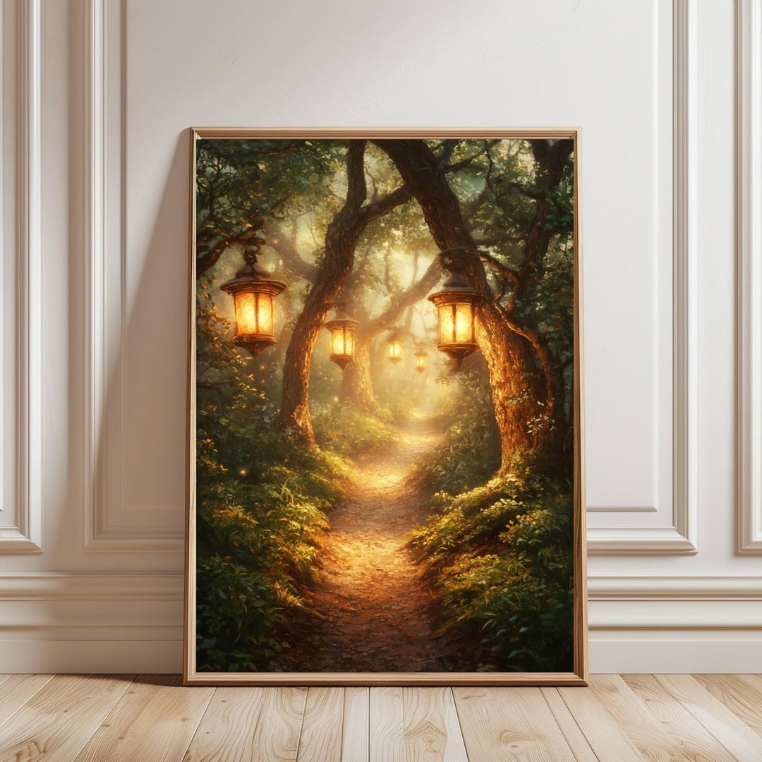 Fantasy Lantern Path Wall Art – Magical Enchanted Forest Print - Etsy