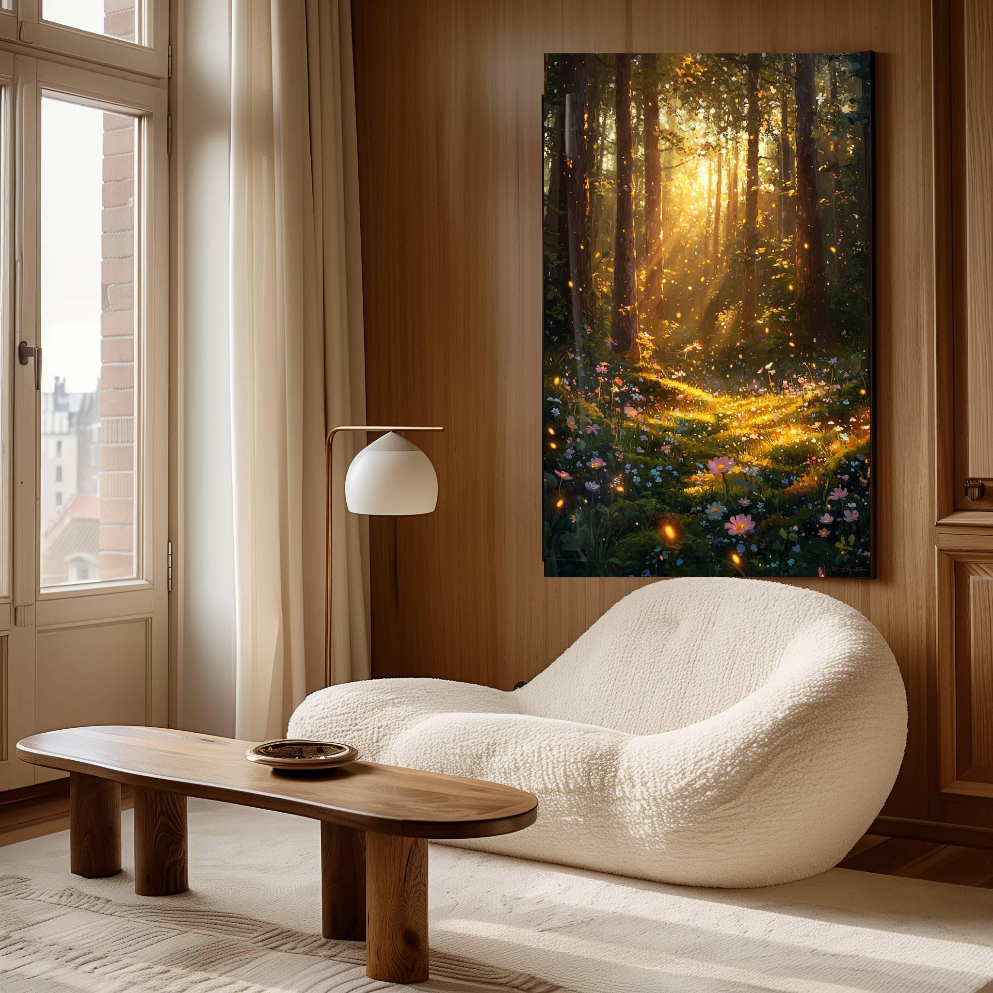 Magical Forest Sunlight Fantasy Wall Art Enchanted Woodland Nature ...