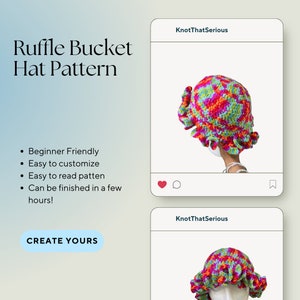 Easy Ruffle Crochet Bucket Hat Pattern | Beginner Friendly | PDF FILE ...