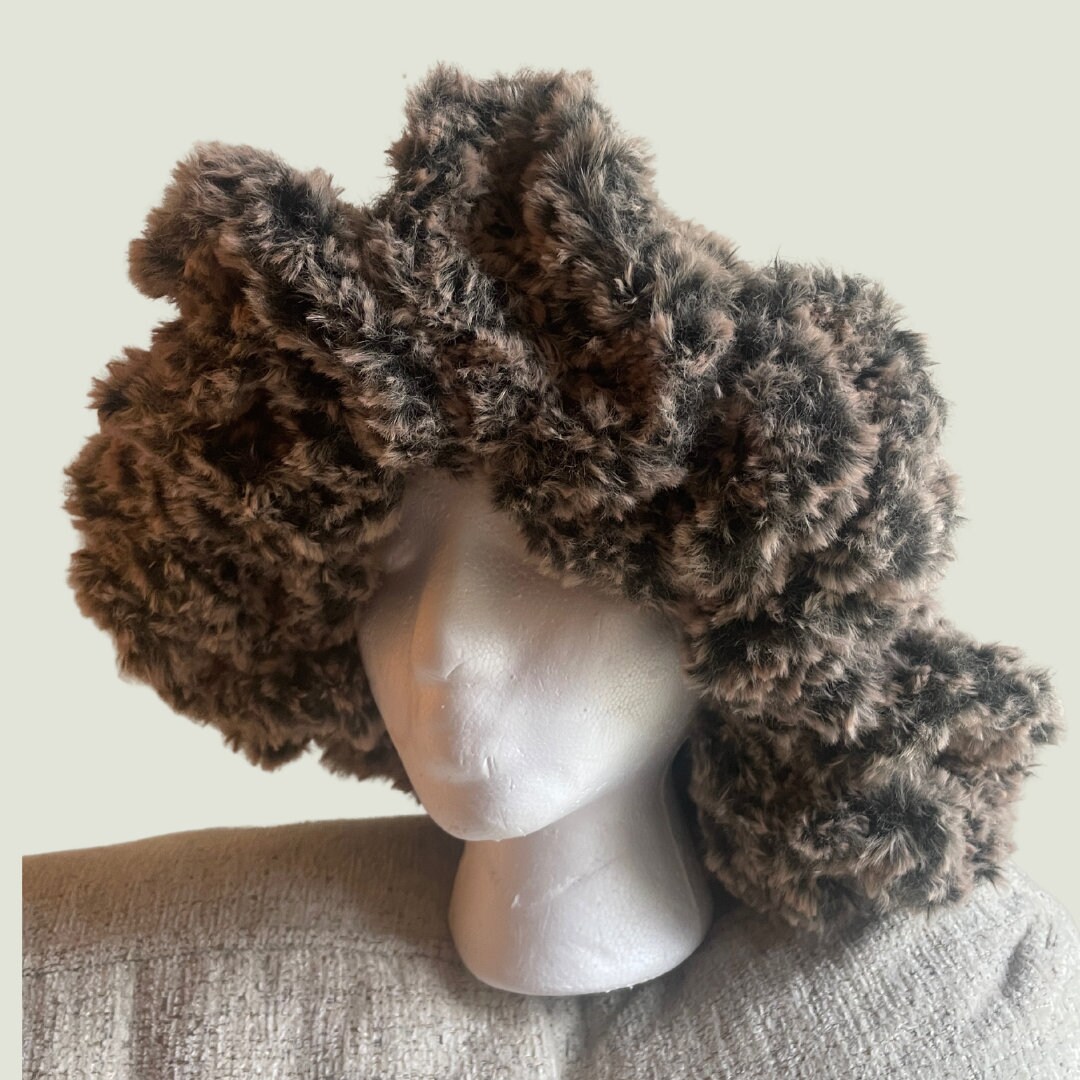 Mink - Fur Ruffle Crochet Hat Pattern | - Etsy