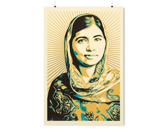 Malala Yousafzai Poster | Inspirational Women Wall Art | Education Activist Print | Feminist Gift