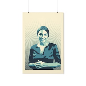 AOC | Alexandria Ocasio-Cortez Poster | Political Leader Art | Premium Matte Vertical Print