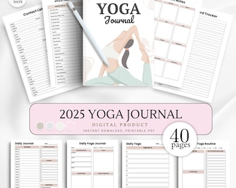 Planificador de yoga, programador semanal de yoga, diario de bienestar, rastreador de actividad física, organizador de cuidado personal, regalo para entusiastas del yoga, diario de programación de yoga