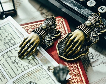 1 Piece Retro Metal Lady Hand Paper Clip Antique Junk Journal Vintage Decorative Clips Diary Album Scrapbooking Material