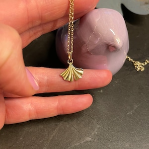 Pendant &quot;Sunshine-Ginkgo&quot; with eyelet made of 925 silver gold-plated