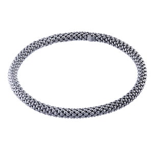 Silver cord bracelet &quot;Raspberry mini&quot; 925 silver black