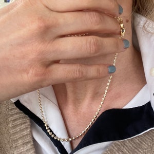 Golden beautiful sparkling chain &quot;Sparkle mini&quot; in 925 silver, high-quality gold-plated, handmade, various lengths