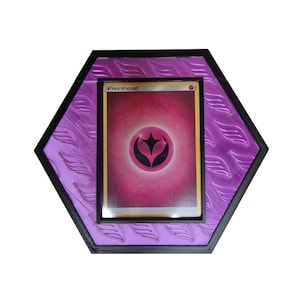 Espositore da parete esagonale per carte collezionabili Pokémon - Contenitore con caricatore superiore stampato in 3D per carte di valore - Elegante display per i fan